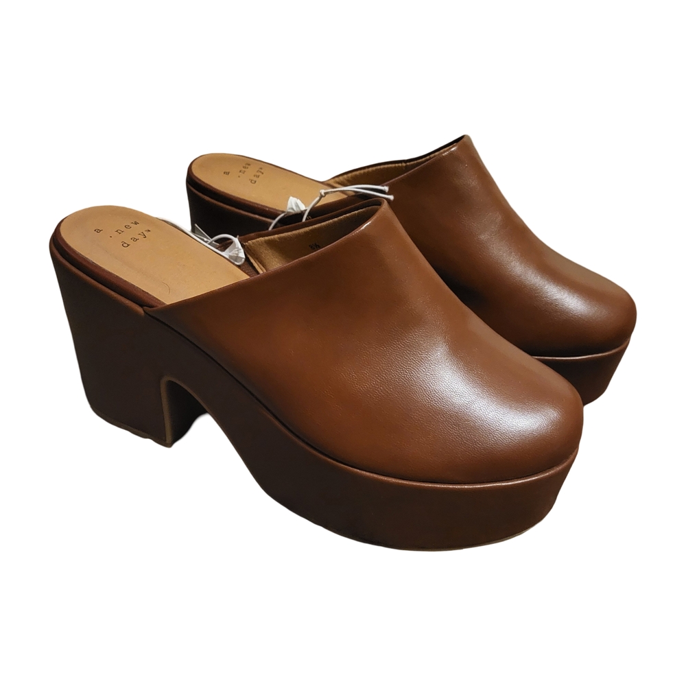 a new day Tan Platform Mules